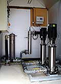 twin booster pump set, ultraviolet, filter and controls for a water well